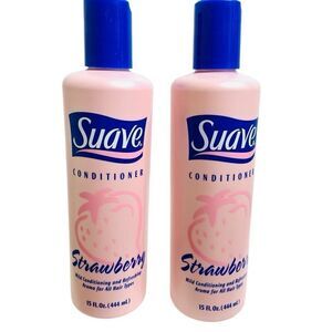 New Suave Strawberry Conditioner Vintage Full Bottle 15‎ fl oz Prop Rare Set 2